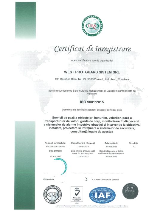 Certificat ISO9001