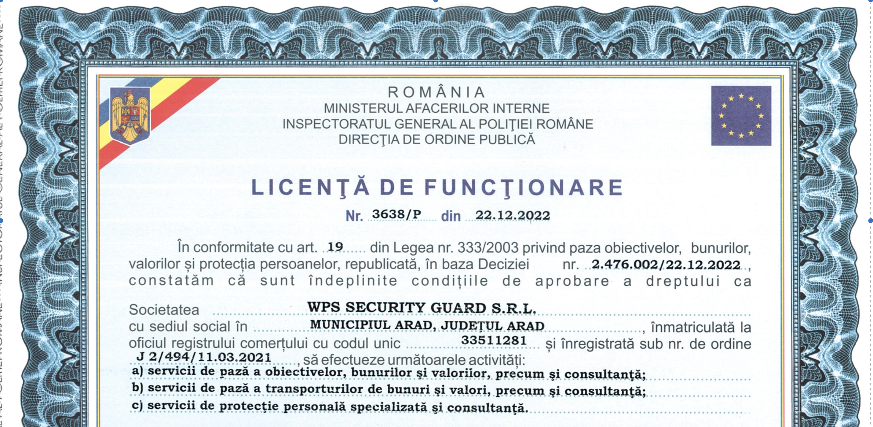 Licenta paza